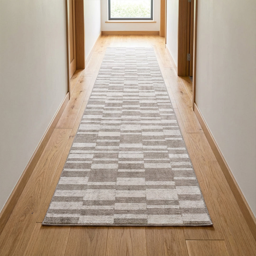 Muddy Carpet Brickline Washable Area Rugs for Living Room, Bedroom & Dining Room – Modern Soft Low Pile Non Slip Carpet – Pet Friendly Waterproof Foldable Rugs for Home