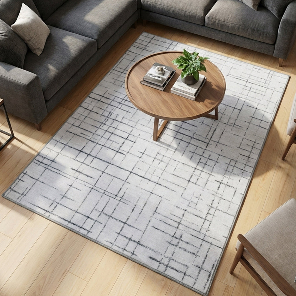 Muddy Carpet Strata Washable Area Rugs for Living Room, Bedroom & Dining Room – Modern Soft Low Pile Non Slip Carpet – Pet Friendly Waterproof Foldable Rugs for Home