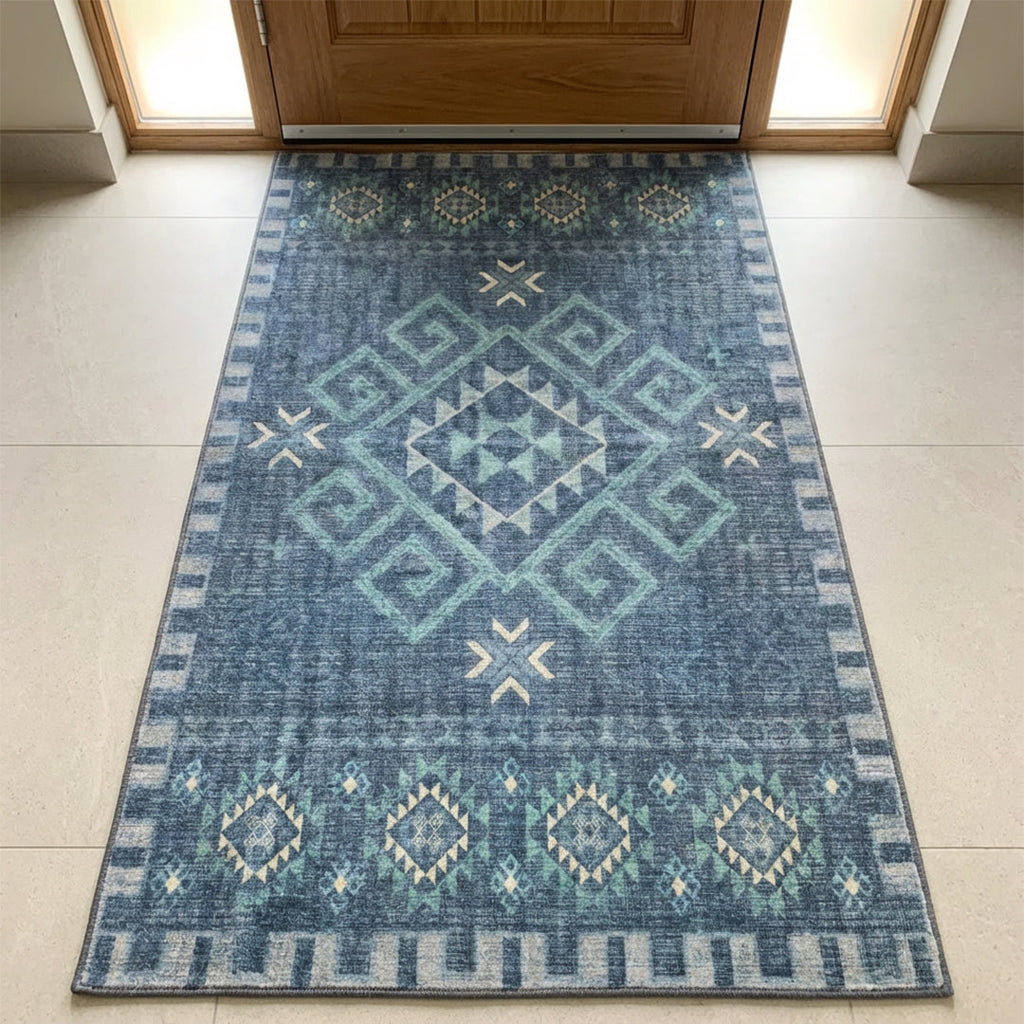 Muddy Carpet Mesa Washable Area Rugs for Living Room, Bedroom & Dining Room – Modern Soft Low Pile Non Slip Carpet – Pet Friendly Waterproof Foldable Rugs for Home