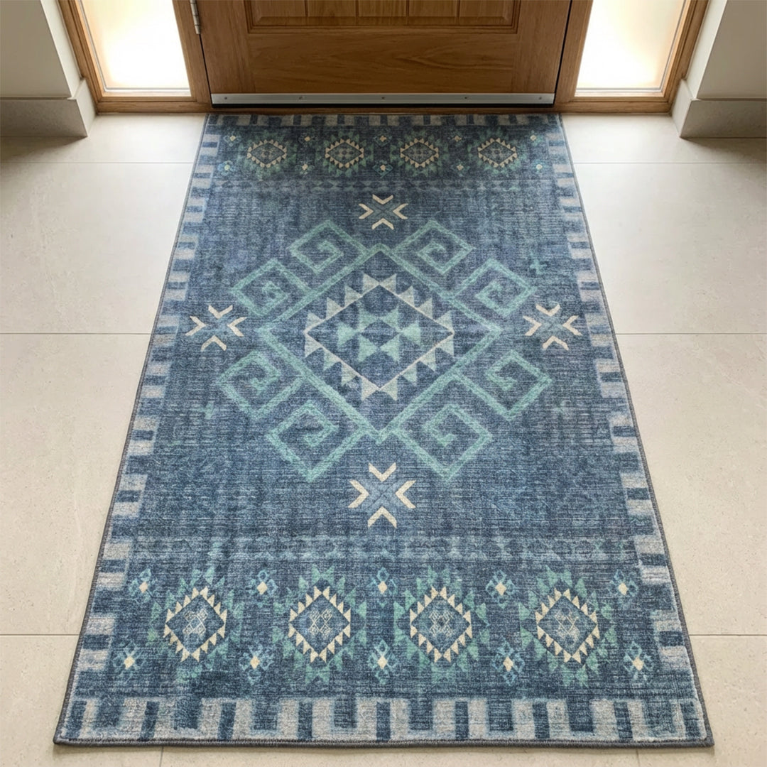 Muddy Carpet Mesa Washable Area Rugs for Living Room, Bedroom & Dining Room – Modern Soft Low Pile Non Slip Carpet – Pet Friendly Waterproof Foldable Rugs for Home