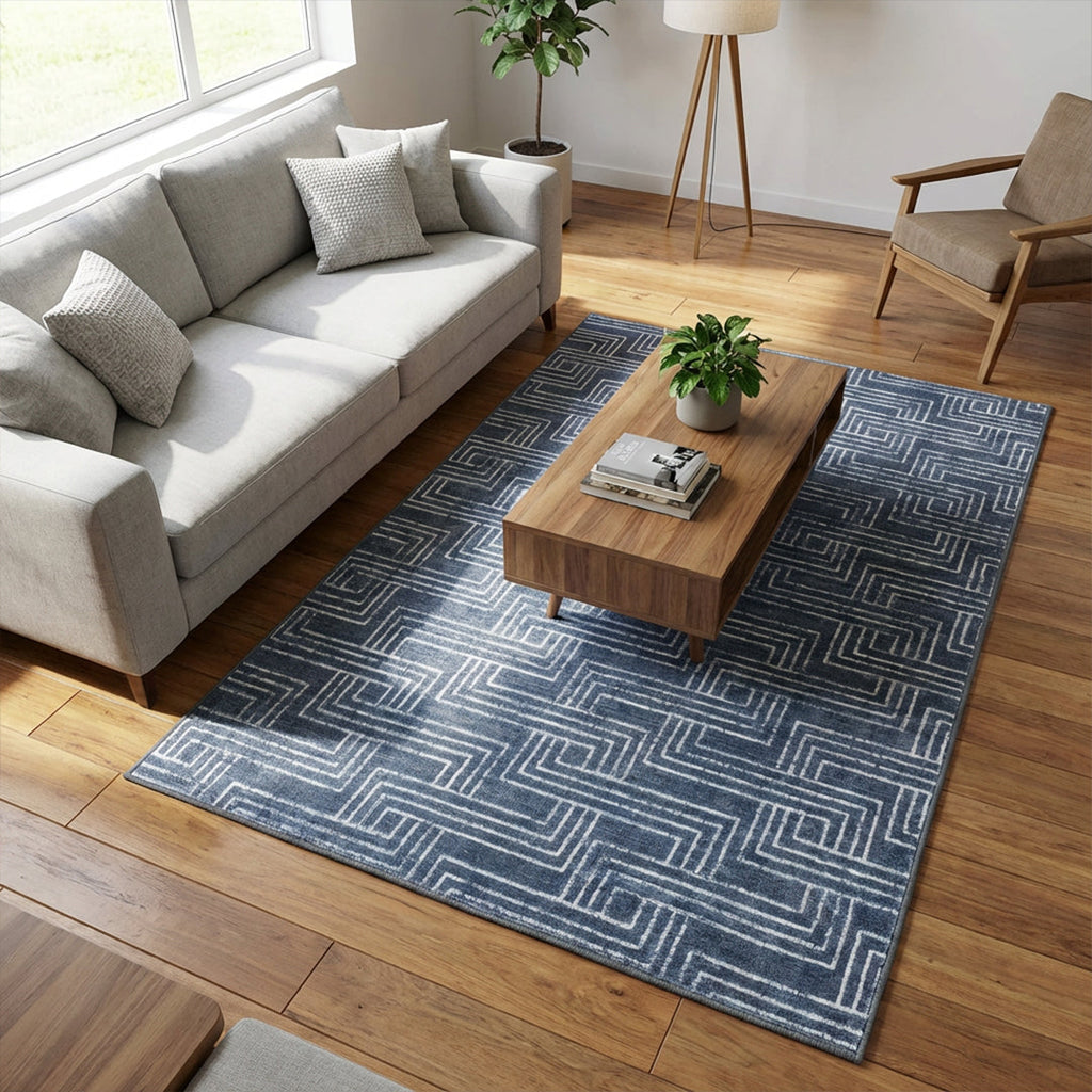 Muddy Carpet Cipher Washable Area Rugs for Living Room, Bedroom & Dining Room – Modern Soft Low Pile Non Slip Carpet – Pet Friendly Waterproof Foldable Rugs for Home