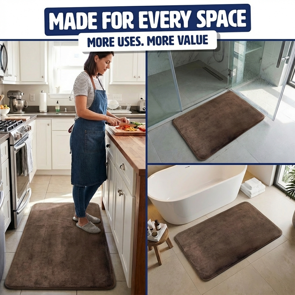 Muddy Mat® Memory Foam Bath Mat Set 2 Piece – Velvet Soft Non Slip Bathroom Rugs Set, Thick Absorbent Washable Bath Mats for Bathroom Floor and Shower, 20"x30" + 20"x20" U-Shaped