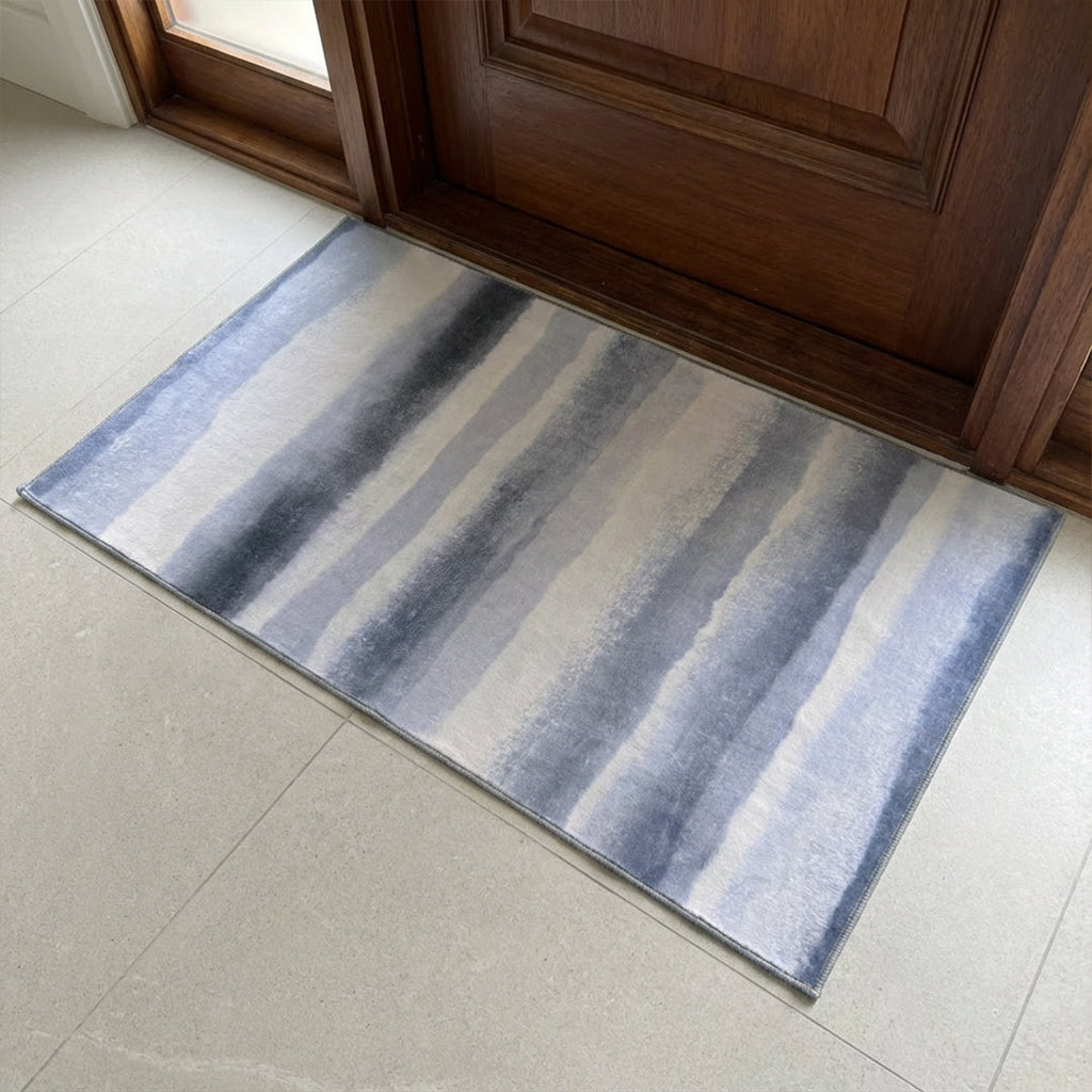 Muddy Carpet Mist Washable Area Rugs for Living Room, Bedroom & Dining Room – Modern Soft Low Pile Non Slip Carpet – Pet Friendly Waterproof Foldable Rugs for Home
