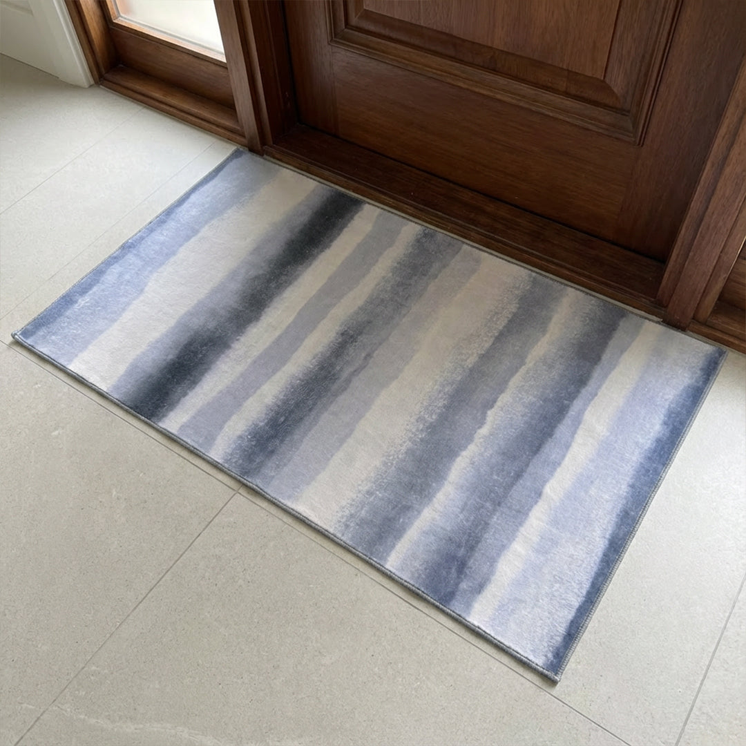 Muddy Carpet Mist Washable Area Rugs for Living Room, Bedroom & Dining Room – Modern Soft Low Pile Non Slip Carpet – Pet Friendly Waterproof Foldable Rugs for Home
