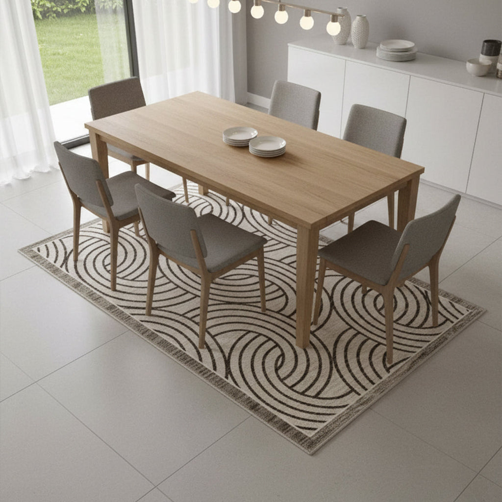 Muddy Carpet Orbit Washable Area Rugs for Living Room, Bedroom & Dining Room – Modern Soft Low Pile Non Slip Carpet – Pet Friendly Waterproof Foldable Rugs for Home