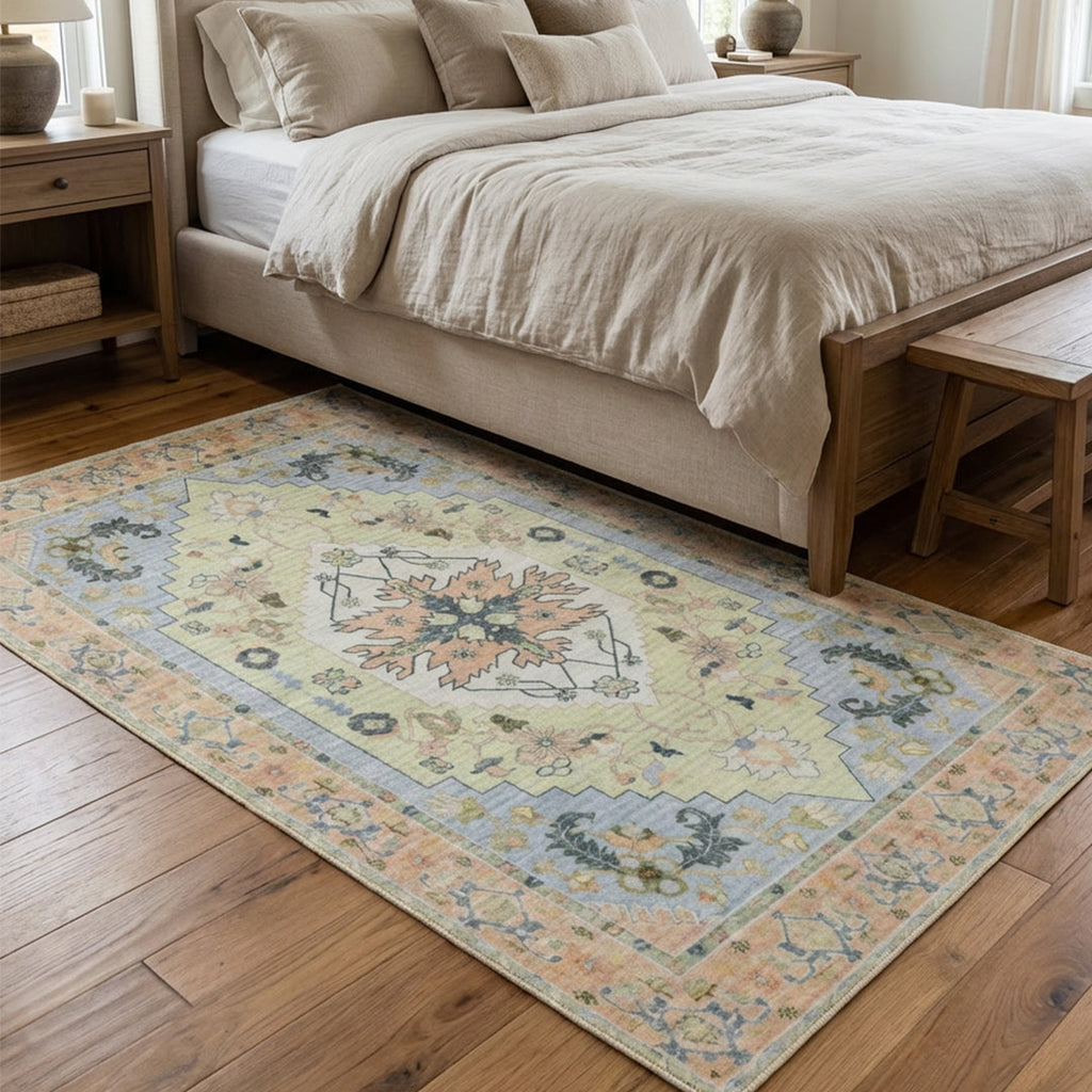 Muddy Carpet Sorrento Washable Area Rugs for Living Room, Bedroom & Dining Room – Modern Soft Low Pile Non Slip Carpet – Pet Friendly Waterproof Foldable Rugs for Home