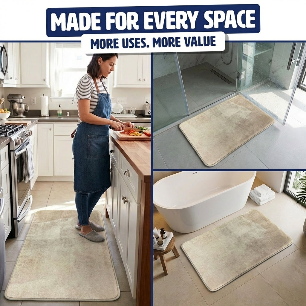 Muddy Mat® Memory Foam Bath Mat Set 2 Piece – Velvet Soft Non Slip Bathroom Rugs Set, Thick Absorbent Washable Bath Mats for Bathroom Floor and Shower, 20"x30" + 20"x20" U-Shaped