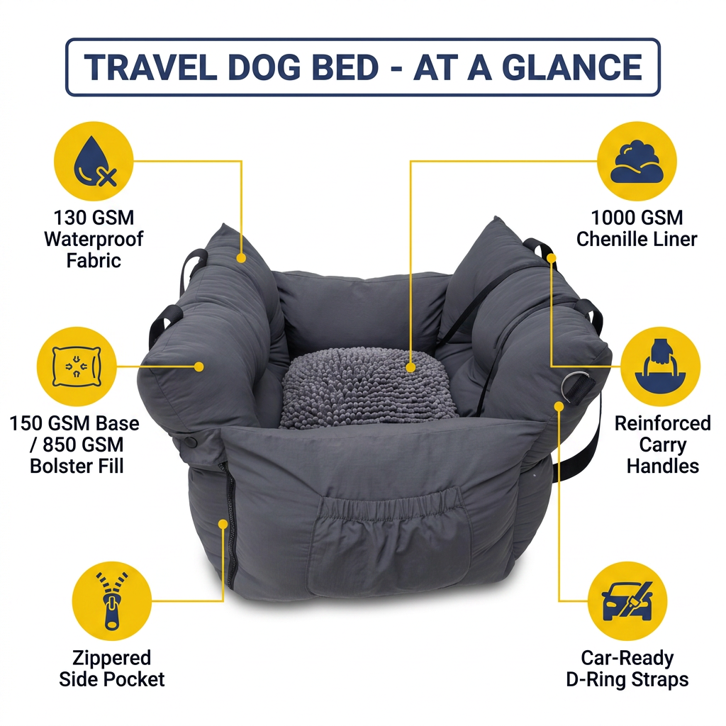 Muddy Mat® Cloud K-9 Bed – Travel Dog Bed - 16" x 20"