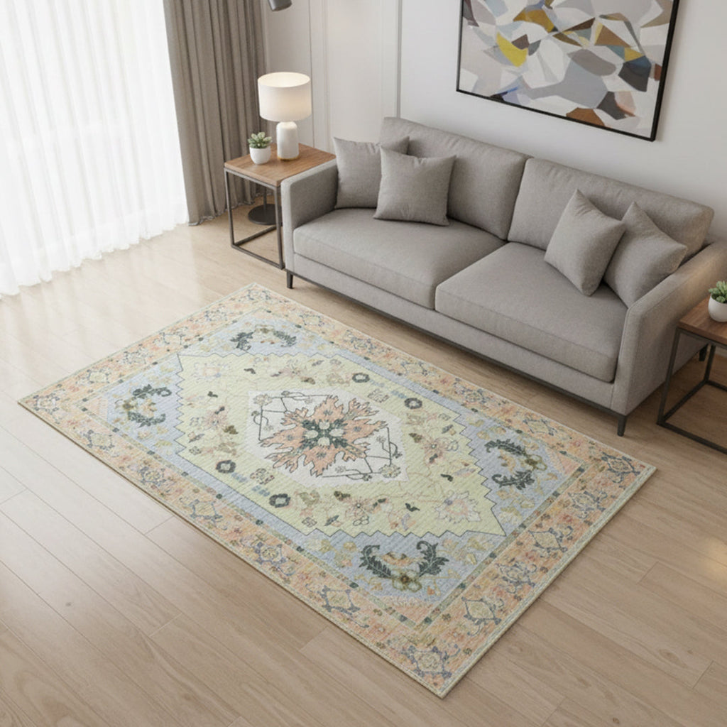 Muddy Carpet Sorrento Washable Area Rugs for Living Room, Bedroom & Dining Room – Modern Soft Low Pile Non Slip Carpet – Pet Friendly Waterproof Foldable Rugs for Home