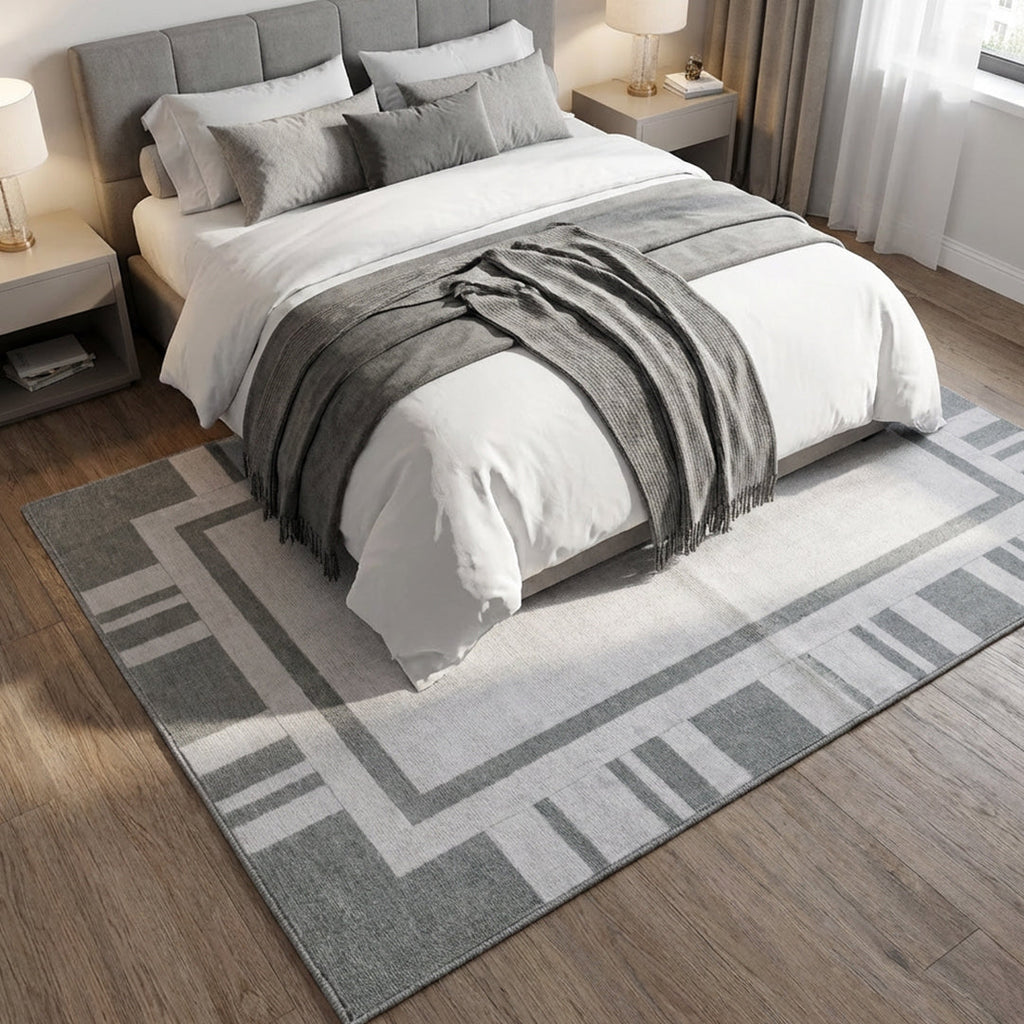 Muddy Carpet Trellis Washable Area Rugs for Living Room, Bedroom & Dining Room – Modern Soft Low Pile Non Slip Carpet – Pet Friendly Waterproof Foldable Rugs for Home