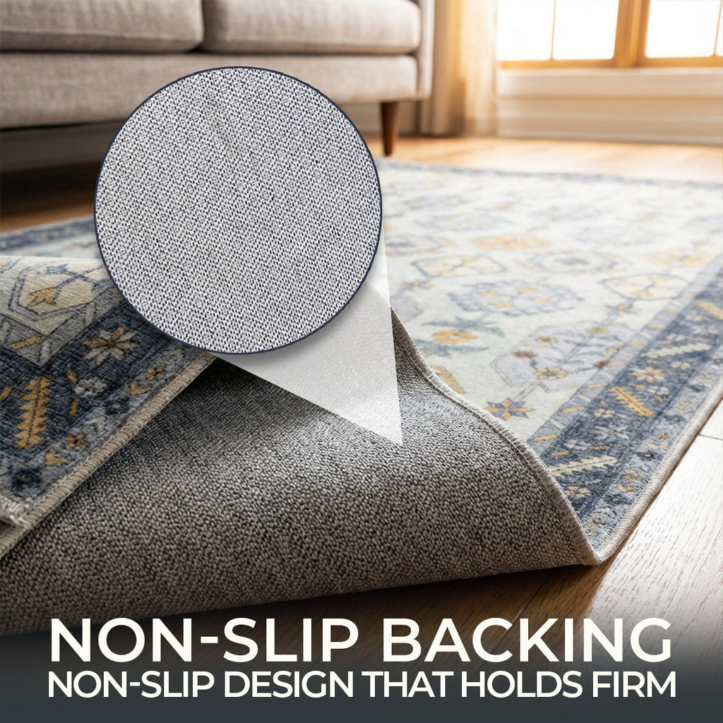 Muddy Carpet Celeste Washable Area Rugs for Living Room, Bedroom & Dining Room – Modern Soft Low Pile Non Slip Carpet – Pet Friendly Waterproof Foldable Rugs for Home