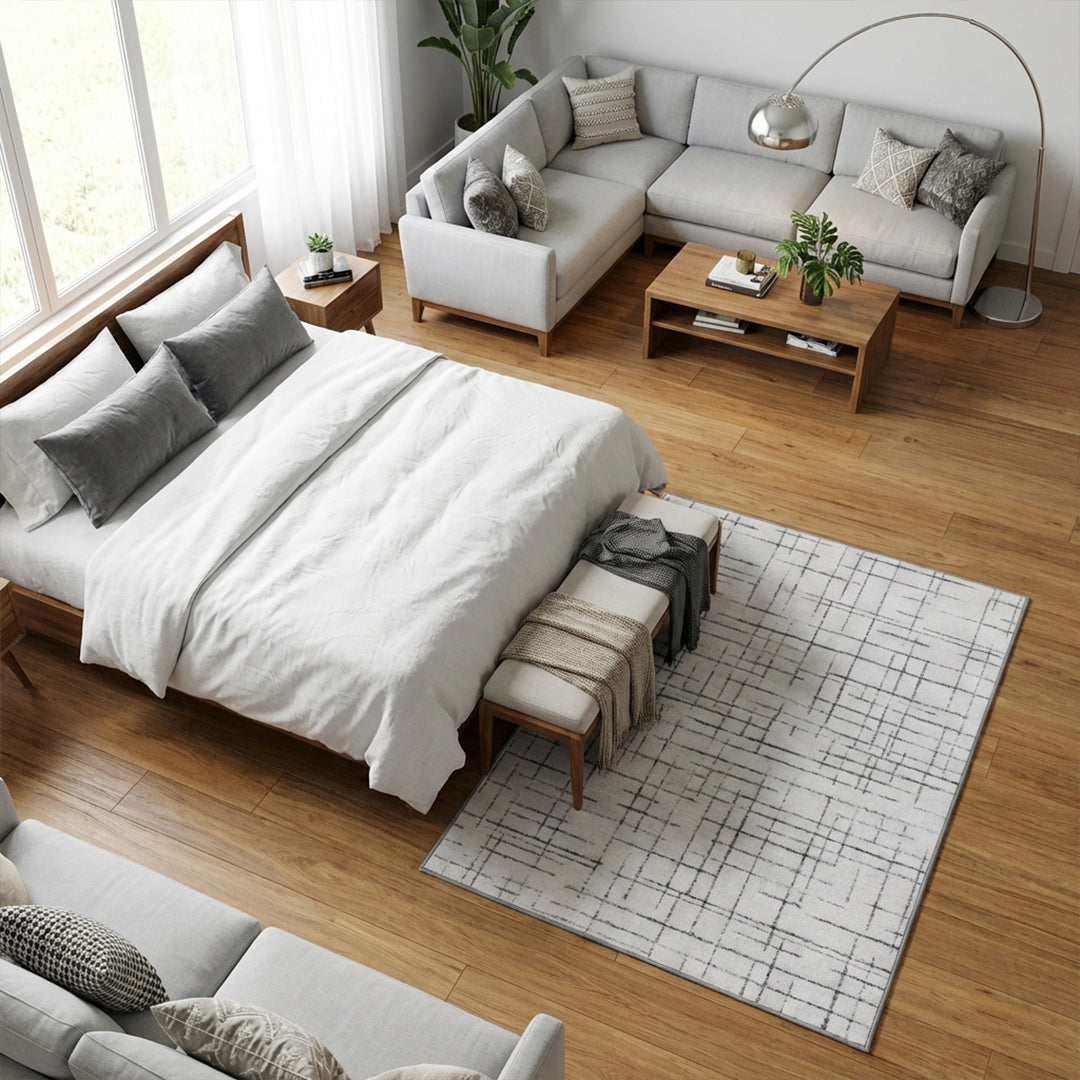Muddy Carpet Strata Washable Area Rugs for Living Room, Bedroom & Dining Room – Modern Soft Low Pile Non Slip Carpet – Pet Friendly Waterproof Foldable Rugs for Home