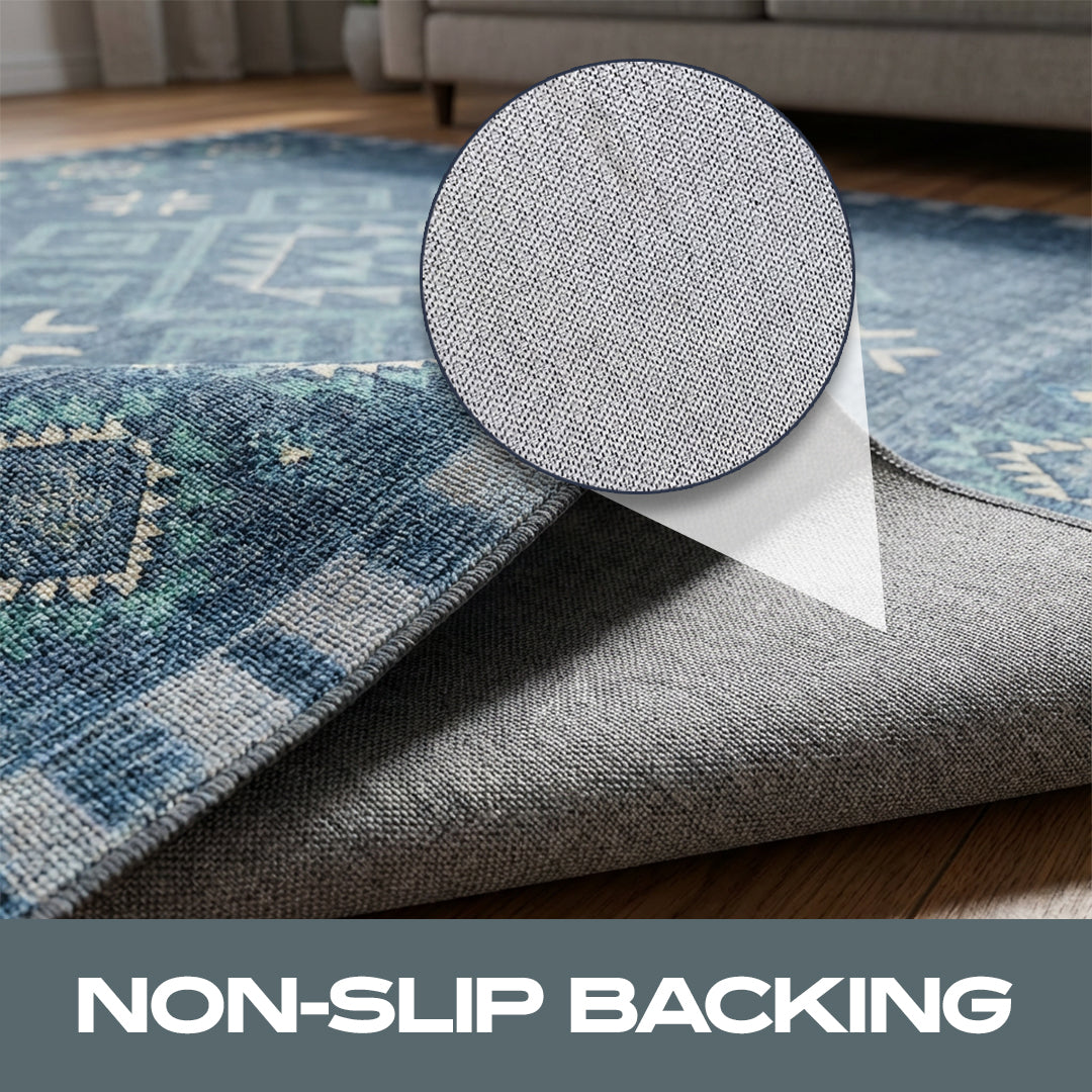 Muddy Carpet Mesa Washable Area Rugs for Living Room, Bedroom & Dining Room – Modern Soft Low Pile Non Slip Carpet – Pet Friendly Waterproof Foldable Rugs for Home