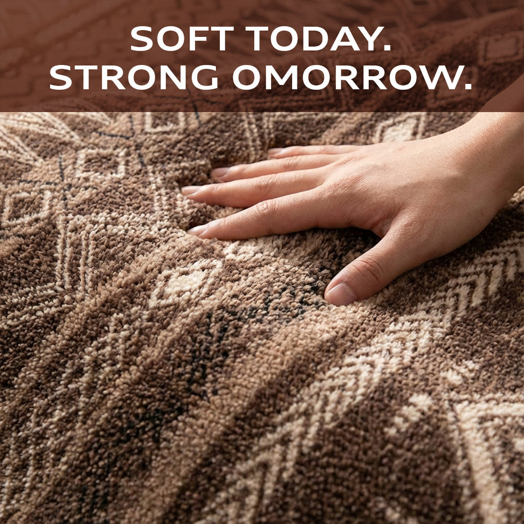Muddy Carpet Nomad Washable Area Rugs for Living Room, Bedroom & Dining Room – Modern Soft Low Pile Non Slip Carpet – Pet Friendly Waterproof Foldable Rugs for Home