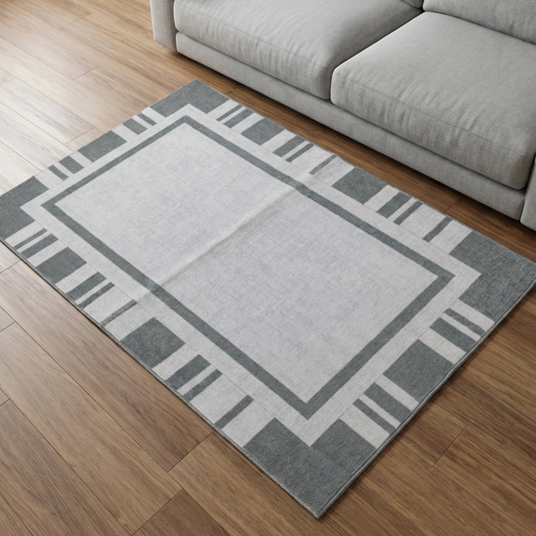 Muddy Carpet Trellis Washable Area Rugs for Living Room, Bedroom & Dining Room – Modern Soft Low Pile Non Slip Carpet – Pet Friendly Waterproof Foldable Rugs for Home