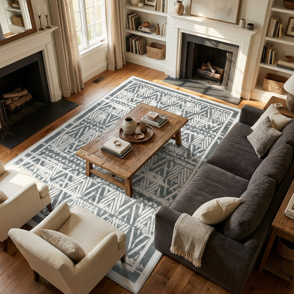 Muddy Carpet Zenith Washable Area Rugs for Living Room, Bedroom & Dining Room – Modern Soft Low Pile Non Slip Carpet – Pet Friendly Waterproof Foldable Rugs for Home