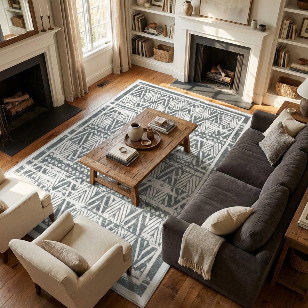 Muddy Carpet Zenith Washable Area Rugs for Living Room, Bedroom & Dining Room – Modern Soft Low Pile Non Slip Carpet – Pet Friendly Waterproof Foldable Rugs for Home