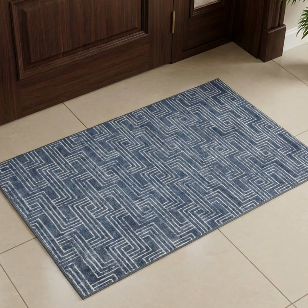 Muddy Carpet Cipher Washable Area Rugs for Living Room, Bedroom & Dining Room – Modern Soft Low Pile Non Slip Carpet – Pet Friendly Waterproof Foldable Rugs for Home