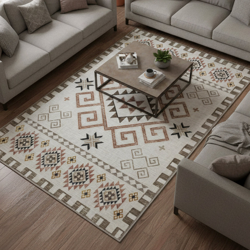 Muddy Carpet Sedona Washable Area Rugs for Living Room, Bedroom & Dining Room – Modern Soft Low Pile Non Slip Carpet – Pet Friendly Waterproof Foldable Rugs for Home