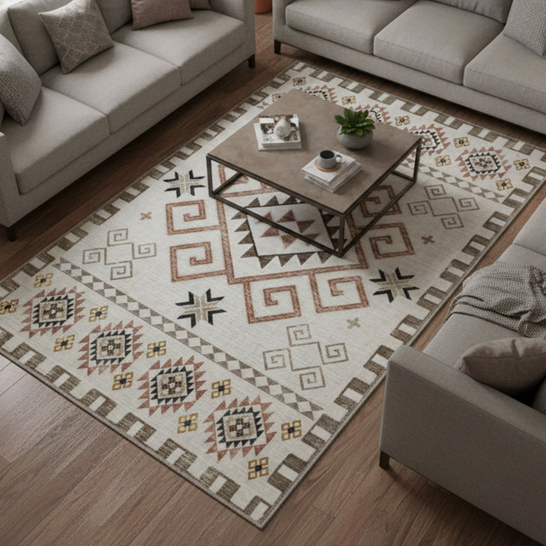 Muddy Carpet Sedona Washable Area Rugs for Living Room, Bedroom & Dining Room – Modern Soft Low Pile Non Slip Carpet – Pet Friendly Waterproof Foldable Rugs for Home