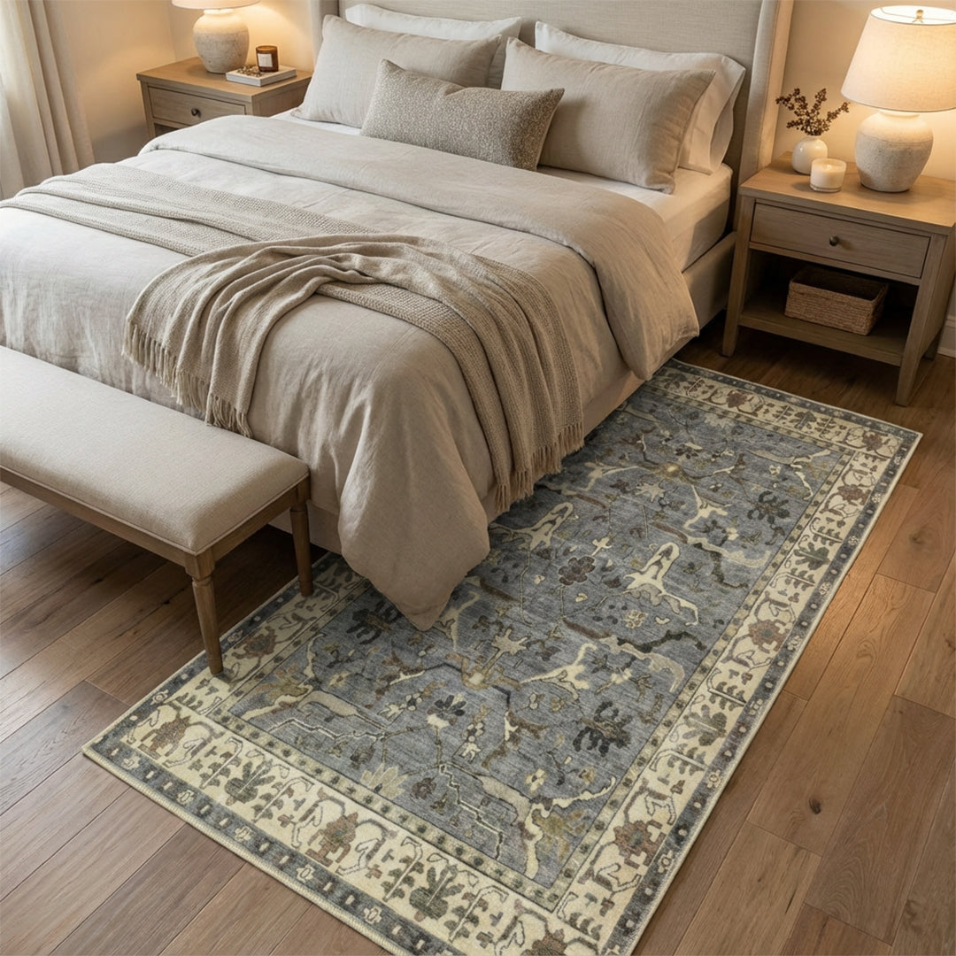 Muddy Carpet Duskfall Washable Area Rugs for Living Room, Bedroom & Dining Room – Modern Soft Low Pile Non Slip Carpet – Pet Friendly Waterproof Foldable Rugs for Home