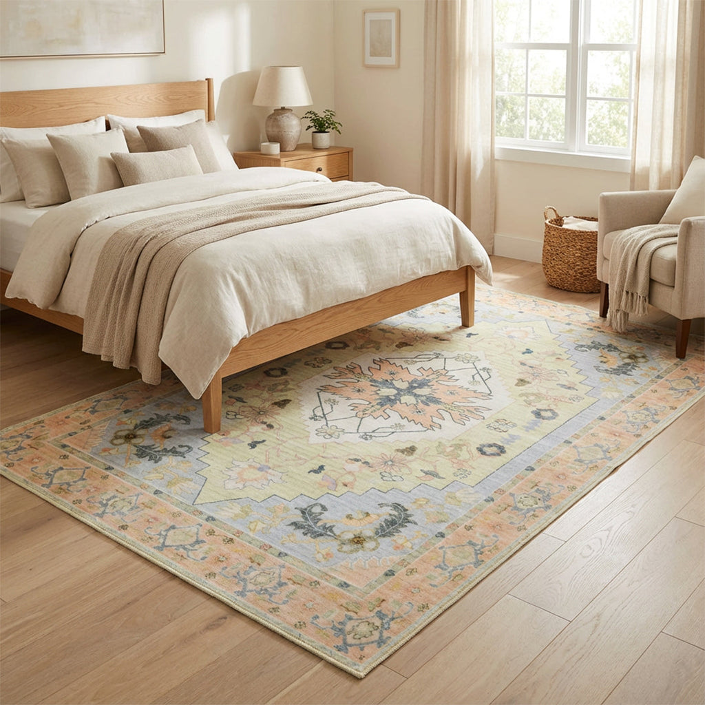Muddy Carpet Sorrento Washable Area Rugs for Living Room, Bedroom & Dining Room – Modern Soft Low Pile Non Slip Carpet – Pet Friendly Waterproof Foldable Rugs for Home