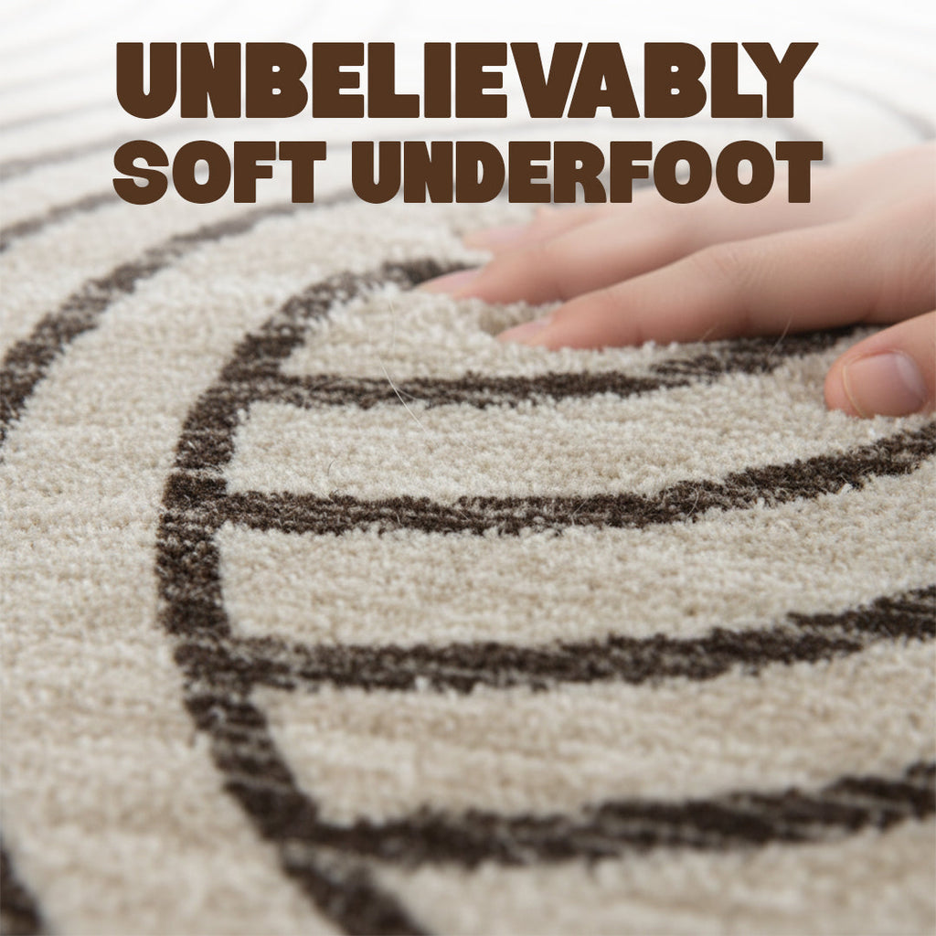 Muddy Carpet Orbit Washable Area Rugs for Living Room, Bedroom & Dining Room – Modern Soft Low Pile Non Slip Carpet – Pet Friendly Waterproof Foldable Rugs for Home