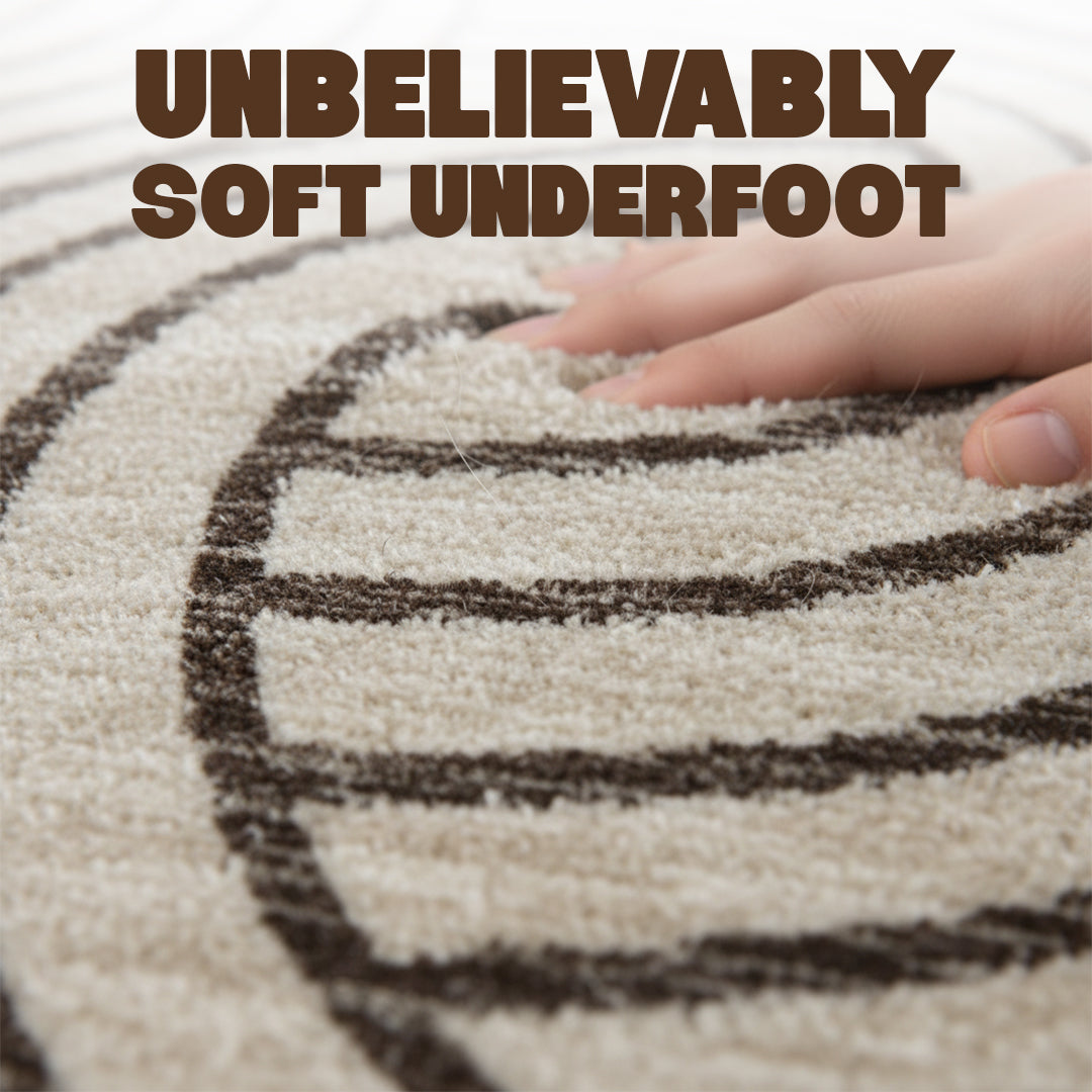 Muddy Carpet Orbit Washable Area Rugs for Living Room, Bedroom & Dining Room – Modern Soft Low Pile Non Slip Carpet – Pet Friendly Waterproof Foldable Rugs for Home