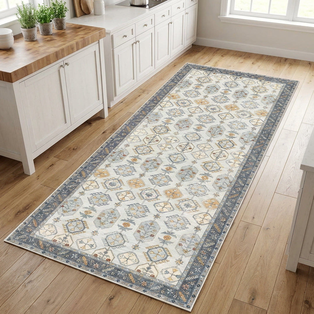 Muddy Carpet Celeste Washable Area Rugs for Living Room, Bedroom & Dining Room – Modern Soft Low Pile Non Slip Carpet – Pet Friendly Waterproof Foldable Rugs for Home