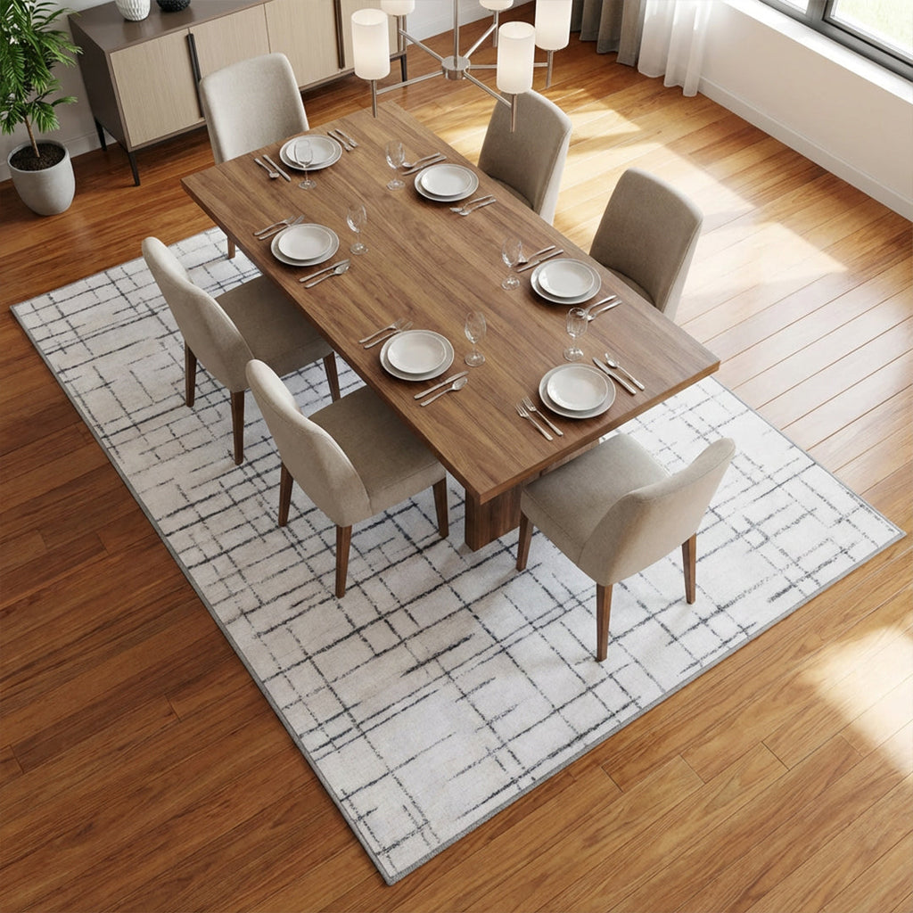 Muddy Carpet Strata Washable Area Rugs for Living Room, Bedroom & Dining Room – Modern Soft Low Pile Non Slip Carpet – Pet Friendly Waterproof Foldable Rugs for Home