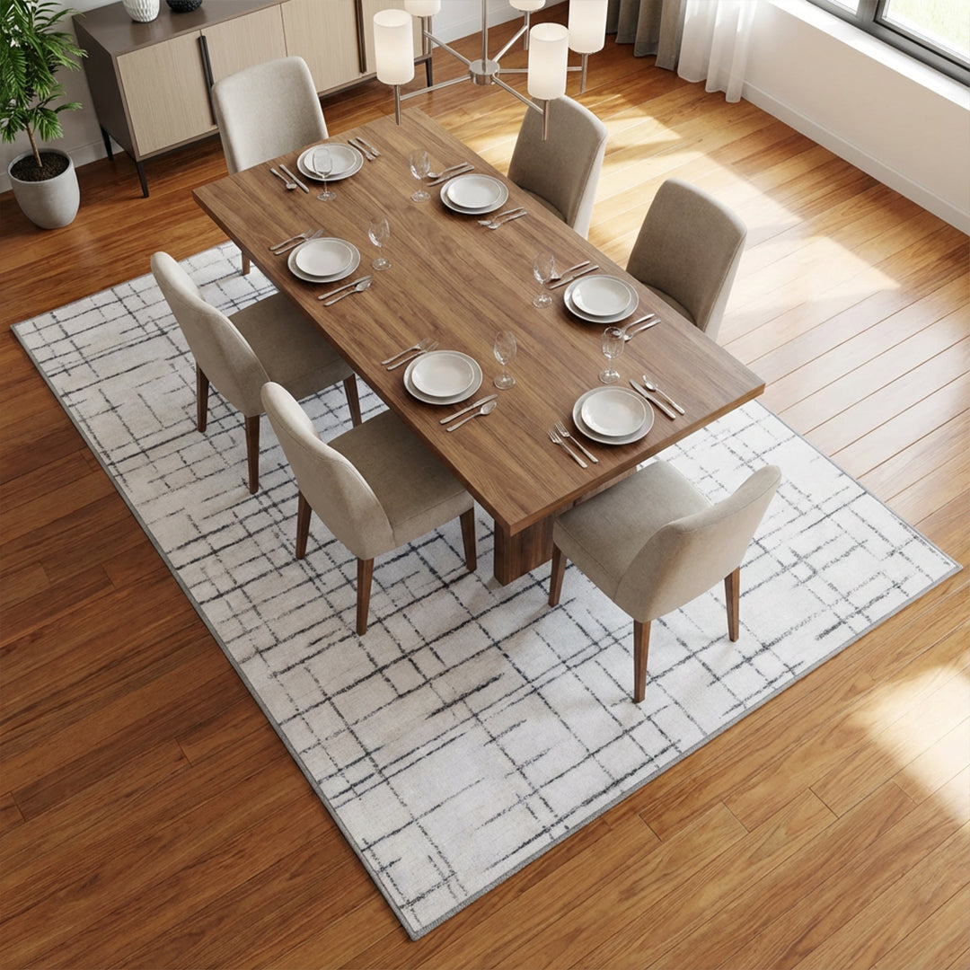 Muddy Carpet Strata Washable Area Rugs for Living Room, Bedroom & Dining Room – Modern Soft Low Pile Non Slip Carpet – Pet Friendly Waterproof Foldable Rugs for Home