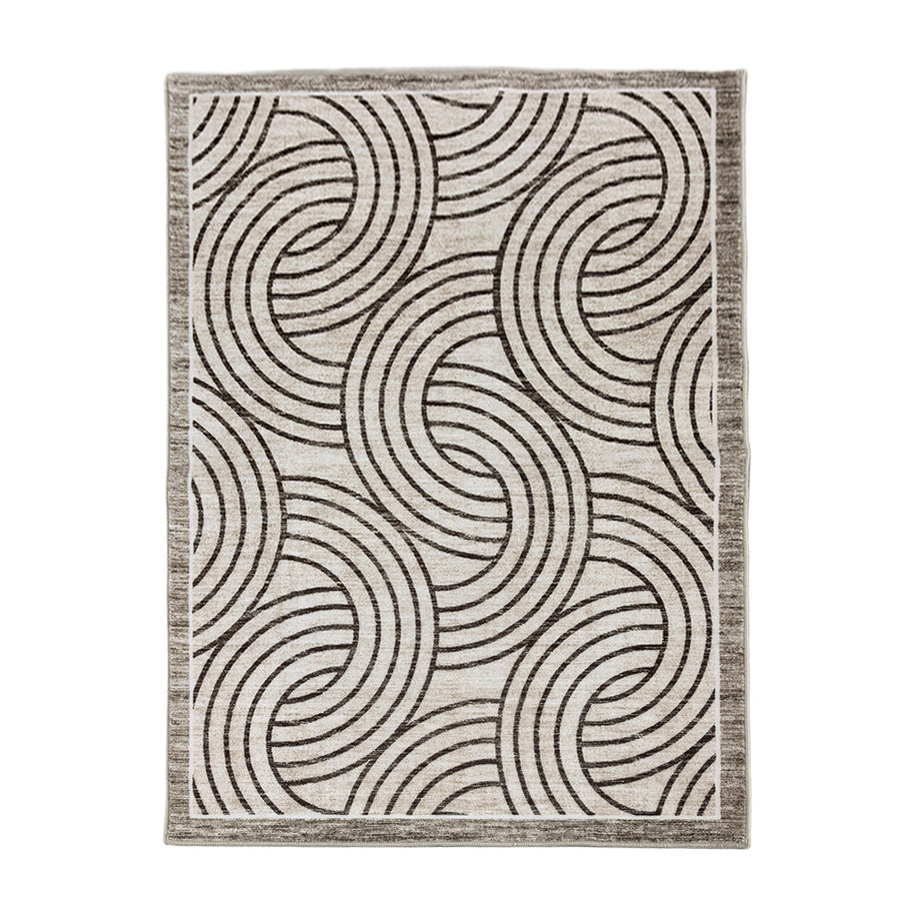 Muddy Carpet Orbit Washable Area Rugs for Living Room, Bedroom & Dining Room – Modern Soft Low Pile Non Slip Carpet – Pet Friendly Waterproof Foldable Rugs for Home