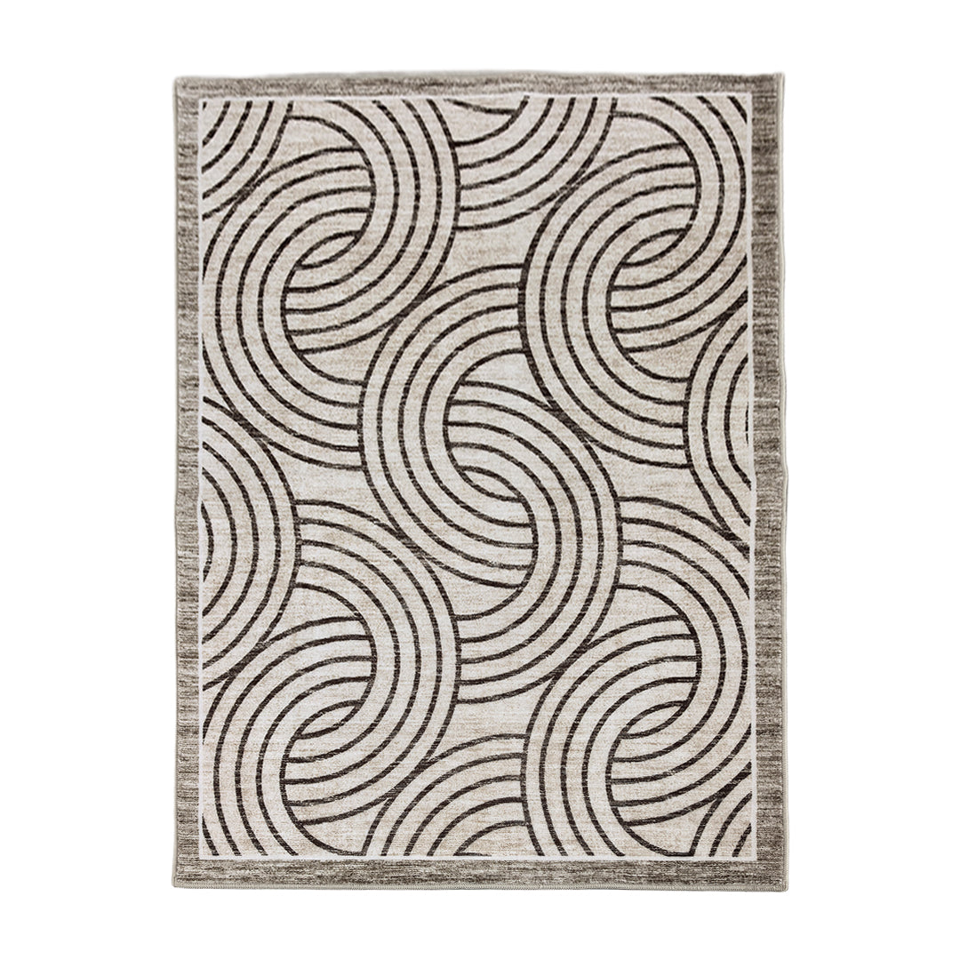 Muddy Carpet Orbit Washable Area Rugs for Living Room, Bedroom & Dining Room – Modern Soft Low Pile Non Slip Carpet – Pet Friendly Waterproof Foldable Rugs for Home