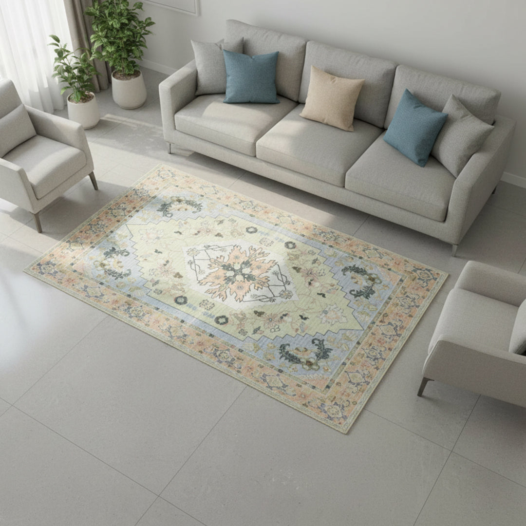 Muddy Carpet Sorrento Washable Area Rugs for Living Room, Bedroom & Dining Room – Modern Soft Low Pile Non Slip Carpet – Pet Friendly Waterproof Foldable Rugs for Home
