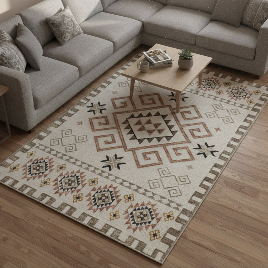 Muddy Carpet Sedona Washable Area Rugs for Living Room, Bedroom & Dining Room – Modern Soft Low Pile Non Slip Carpet – Pet Friendly Waterproof Foldable Rugs for Home