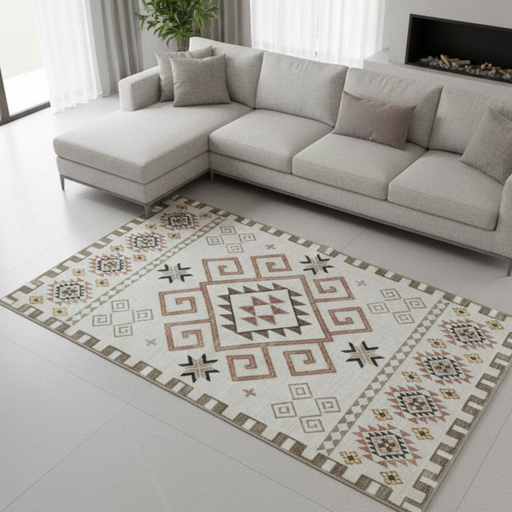 Muddy Carpet Sedona Washable Area Rugs for Living Room, Bedroom & Dining Room – Modern Soft Low Pile Non Slip Carpet – Pet Friendly Waterproof Foldable Rugs for Home