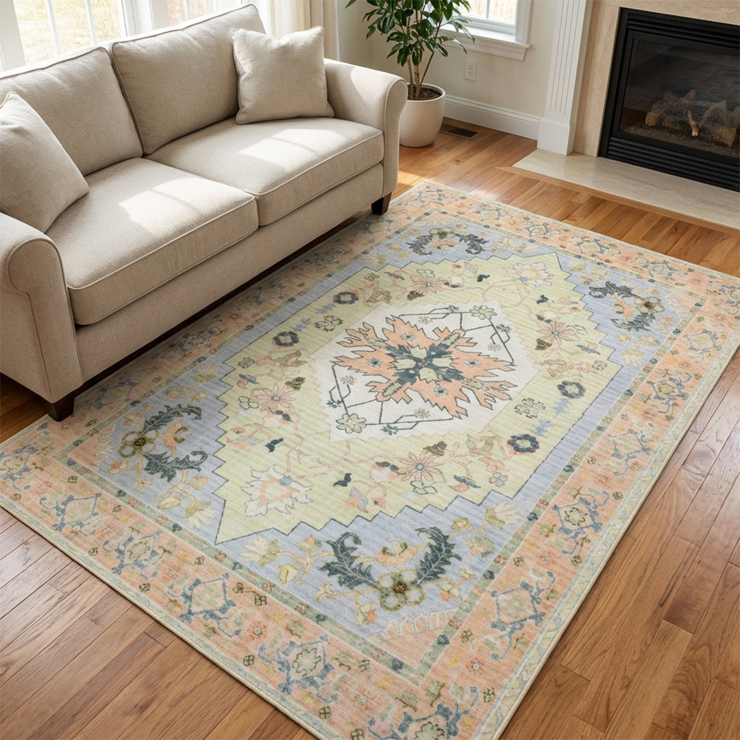 Muddy Carpet Sorrento Washable Area Rugs for Living Room, Bedroom & Dining Room – Modern Soft Low Pile Non Slip Carpet – Pet Friendly Waterproof Foldable Rugs for Home
