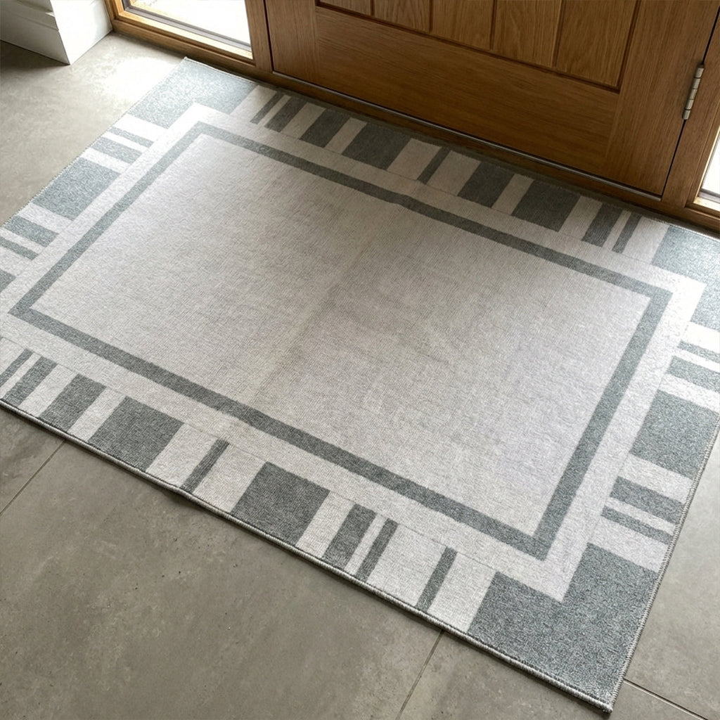 Muddy Carpet Trellis Washable Area Rugs for Living Room, Bedroom & Dining Room – Modern Soft Low Pile Non Slip Carpet – Pet Friendly Waterproof Foldable Rugs for Home
