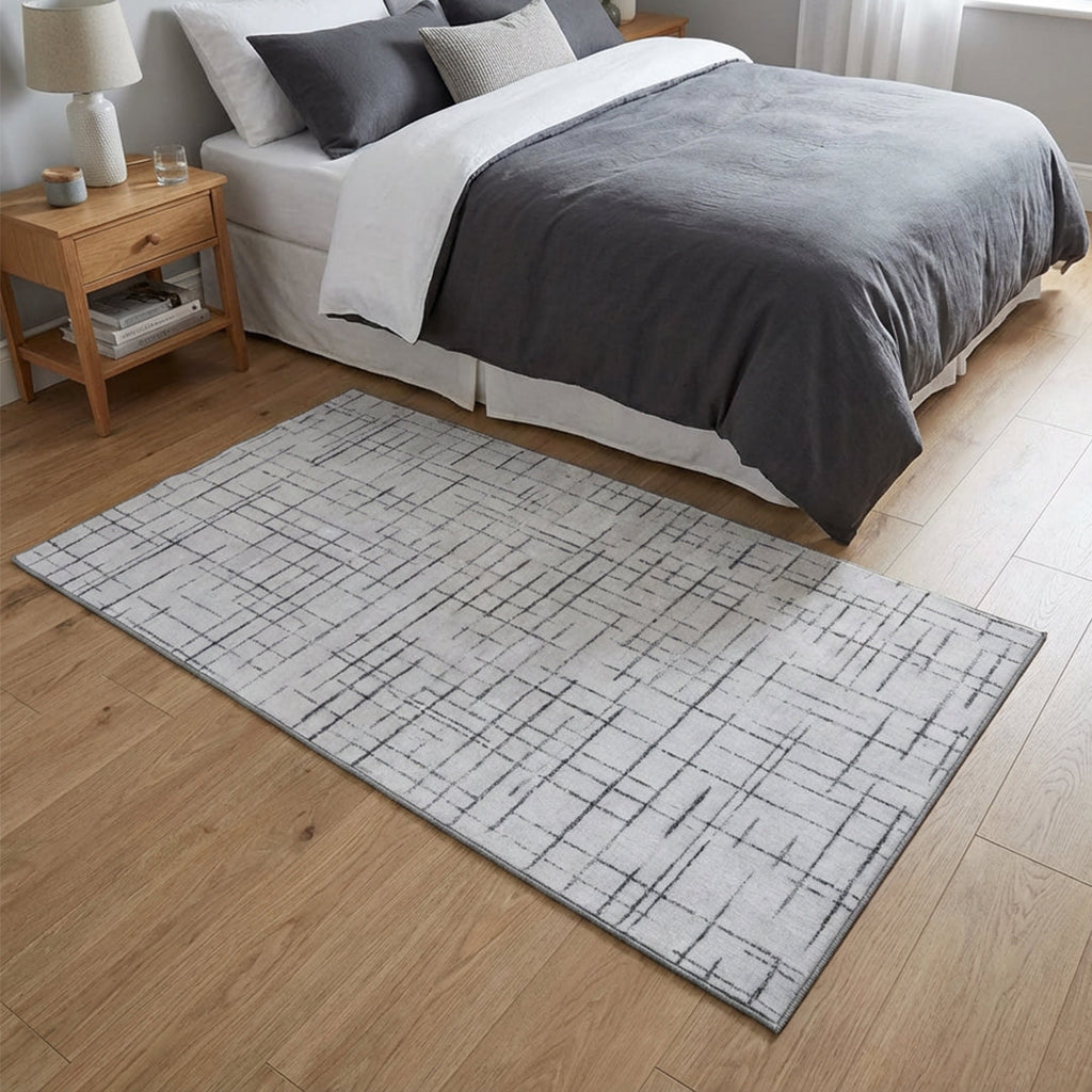 Muddy Carpet Strata Washable Area Rugs for Living Room, Bedroom & Dining Room – Modern Soft Low Pile Non Slip Carpet – Pet Friendly Waterproof Foldable Rugs for Home