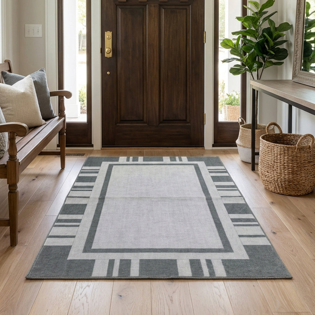 Muddy Carpet Trellis Washable Area Rugs for Living Room, Bedroom & Dining Room – Modern Soft Low Pile Non Slip Carpet – Pet Friendly Waterproof Foldable Rugs for Home