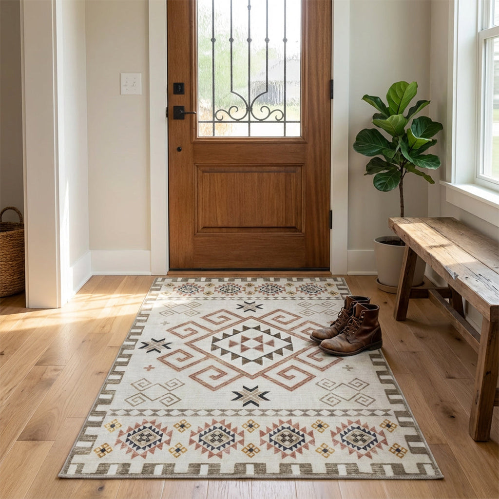 Muddy Carpet Sedona Washable Area Rugs for Living Room, Bedroom & Dining Room – Modern Soft Low Pile Non Slip Carpet – Pet Friendly Waterproof Foldable Rugs for Home