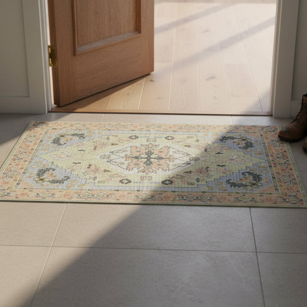 Muddy Carpet Sorrento Washable Area Rugs for Living Room, Bedroom & Dining Room – Modern Soft Low Pile Non Slip Carpet – Pet Friendly Waterproof Foldable Rugs for Home