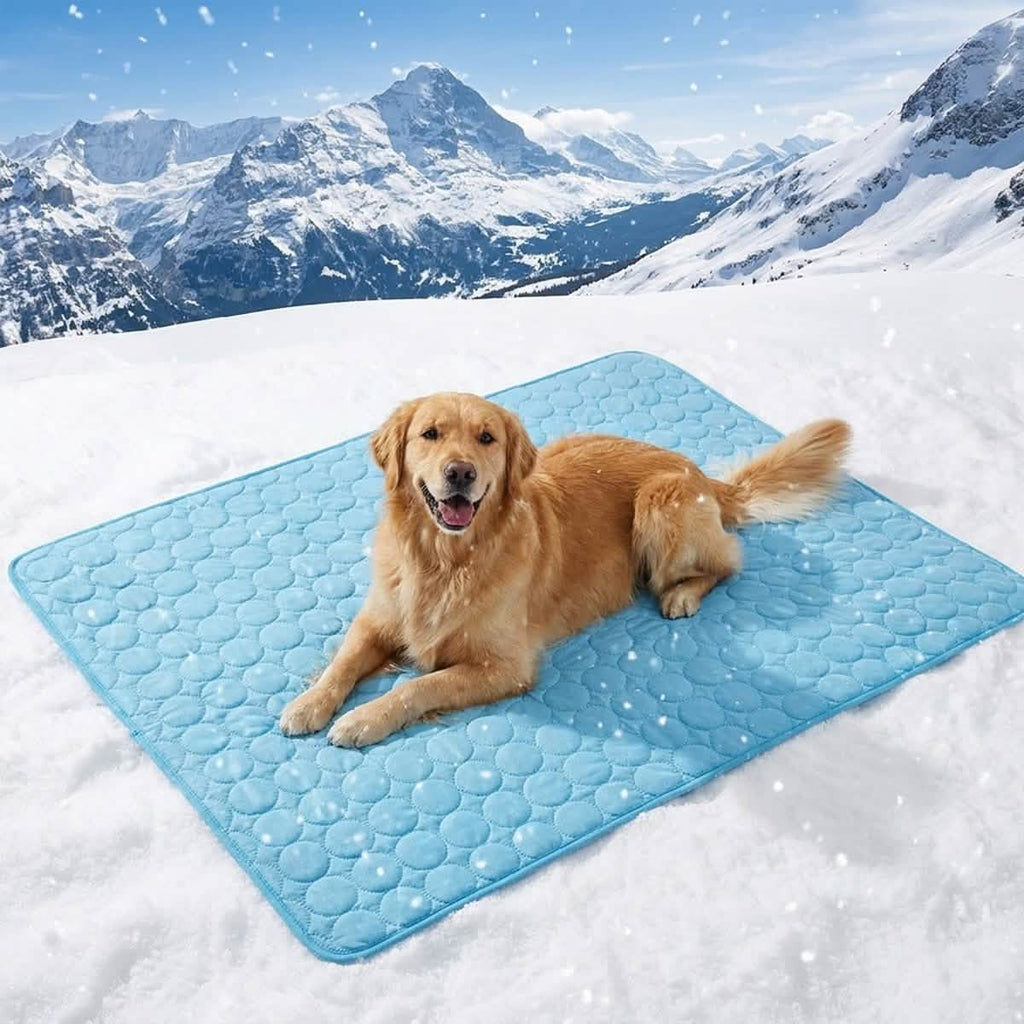 Muddy Mat® Self-Cooling Dog Mat, Ice Silk Cooling Pad for Dogs & Cats, No Water or Electricity Needed, Easy to Clean Non-Slip Summer Pet Mat for Indoor & Outdoor, Sofa, Crate & Car