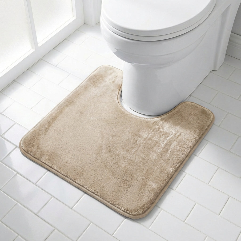 Muddy Mat® Memory Foam Bath Mat Set 2 Piece – Velvet Soft Non Slip Bathroom Rugs Set, Thick Absorbent Washable Bath Mats for Bathroom Floor and Shower, 20"x30" + 20"x20" U-Shaped