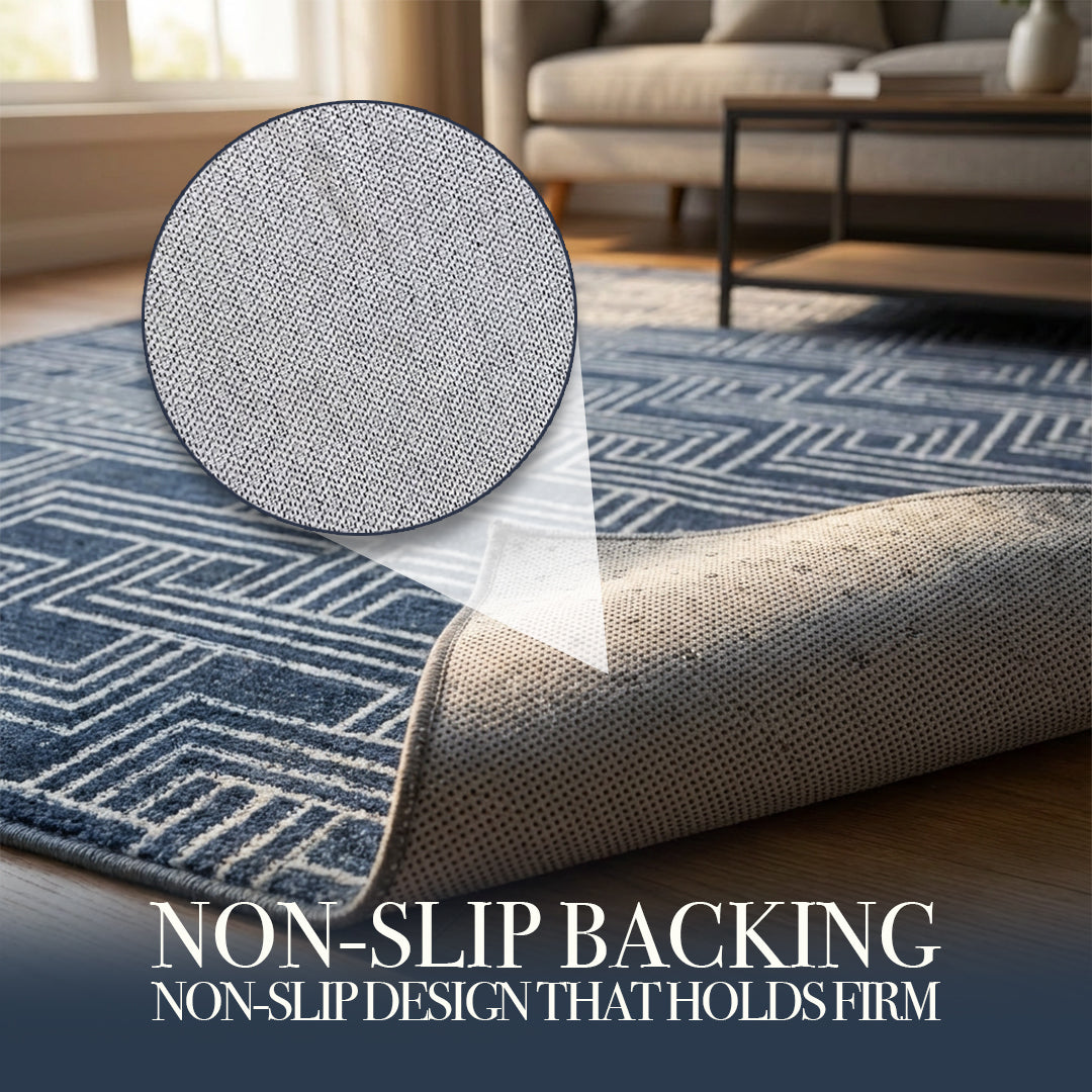Muddy Carpet Cipher Washable Area Rugs for Living Room, Bedroom & Dining Room – Modern Soft Low Pile Non Slip Carpet – Pet Friendly Waterproof Foldable Rugs for Home