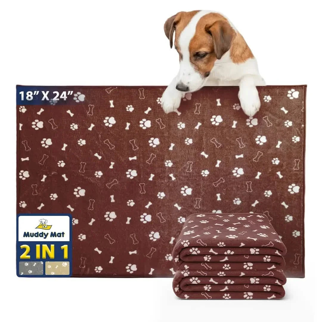 Muddy Mat® Washable Pee Pads for Dogs, Super Absorbent Reusable Puppy Pads–100% Waterproof Pee & Potty Training Pads for Pets, Non-Slip Dog Pads for Crates, Playpens and Floors