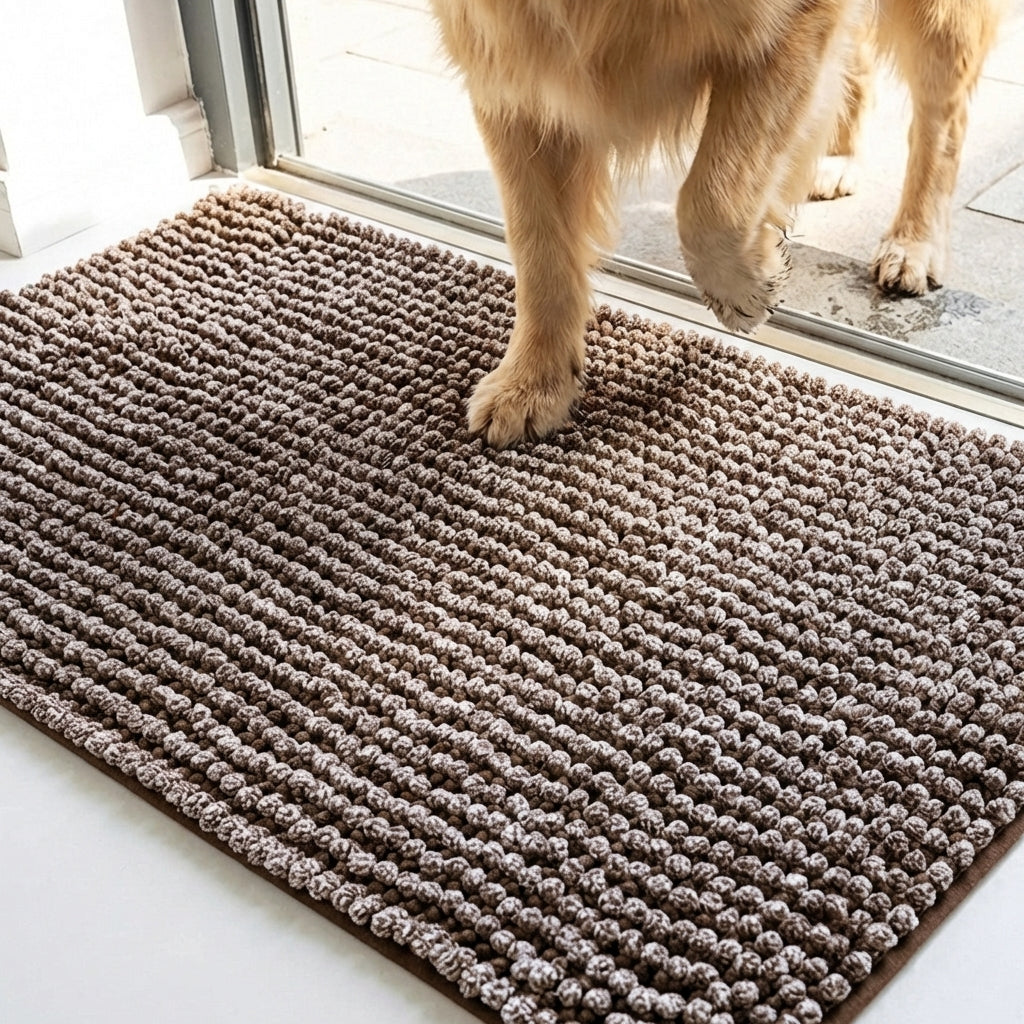 Muddy Mat® TrapMax Dual Tone Indoor Dog Door Mat & Bathroom Rugs – Non Slip Chenille Entryway Rug for Muddy Paws, Super Absorbent Washable Front Door Mat, Quick Dry Bath Mat