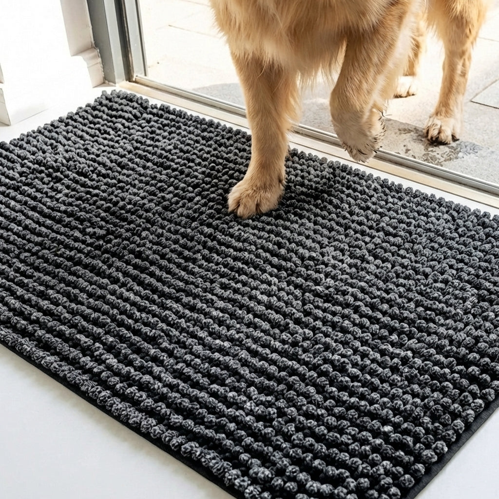 Muddy Mat® TrapMax Dual Tone Indoor Dog Door Mat & Bathroom Rugs – Non Slip Chenille Entryway Rug for Muddy Paws, Super Absorbent Washable Front Door Mat, Quick Dry Bath Mat