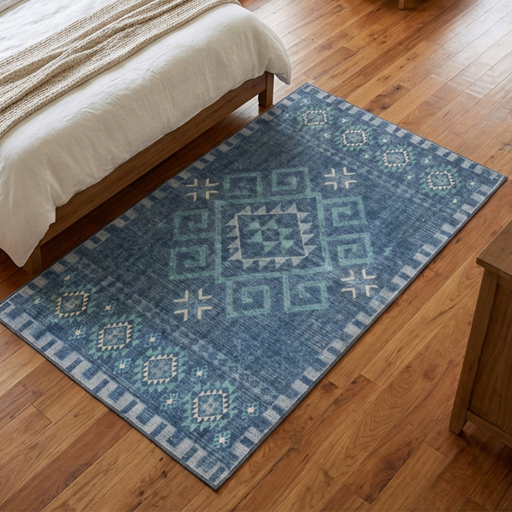 Muddy Carpet Mesa Washable Area Rugs for Living Room, Bedroom & Dining Room – Modern Soft Low Pile Non Slip Carpet – Pet Friendly Waterproof Foldable Rugs for Home