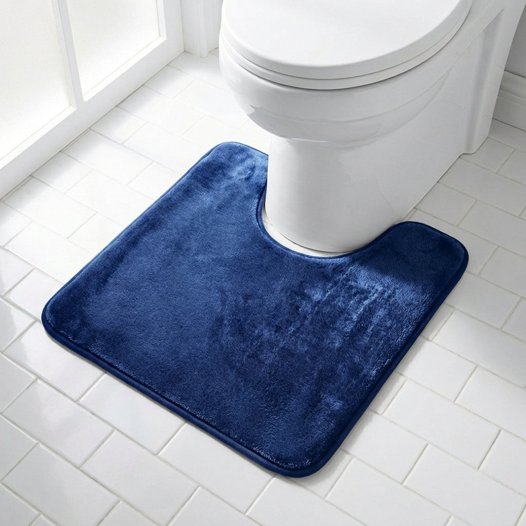 Muddy Mat® Memory Foam Bath Mat Set 2 Piece – Velvet Soft Non Slip Bathroom Rugs Set, Thick Absorbent Washable Bath Mats for Bathroom Floor and Shower, 20"x30" + 20"x20" U-Shaped
